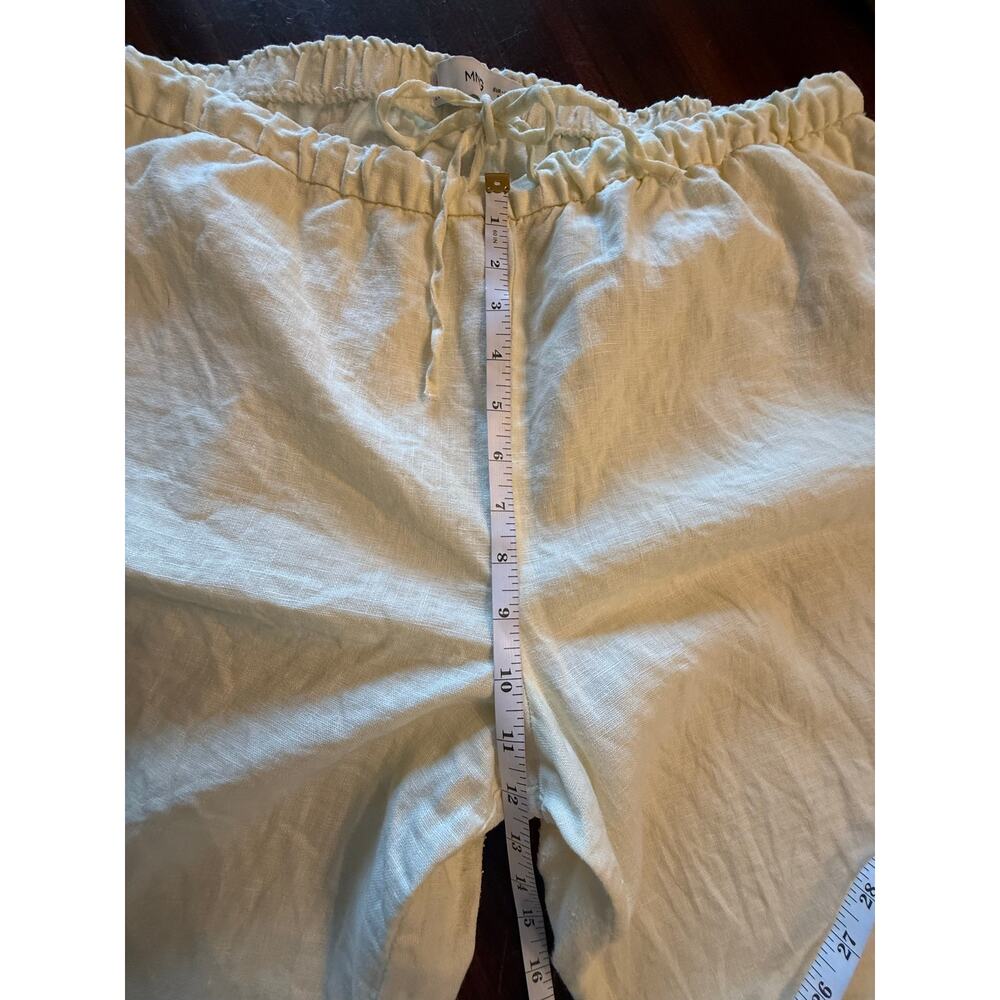 Mango Butter Yellow 100% Linen Elastic Drawstring Waist Straight Leg Pants XXL - Picture 8 of 10